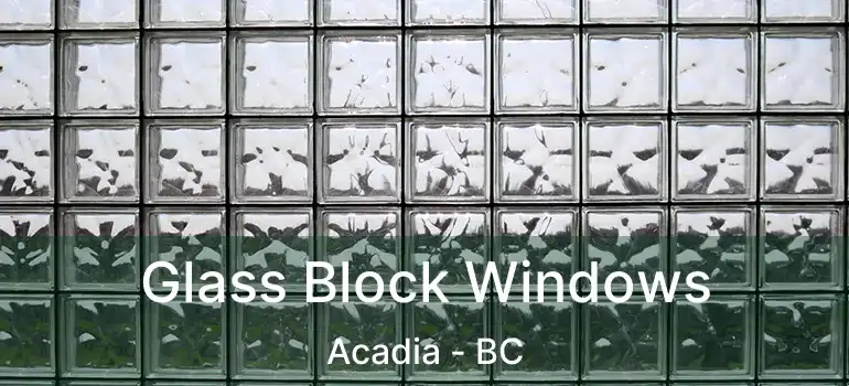  Glass Block Windows Acadia - BC