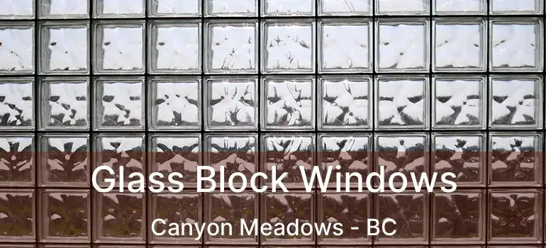  Glass Block Windows Canyon Meadows - BC