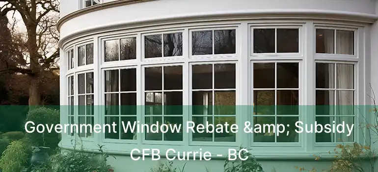 Government Window Rebate & Subsidy CFB Currie - BC