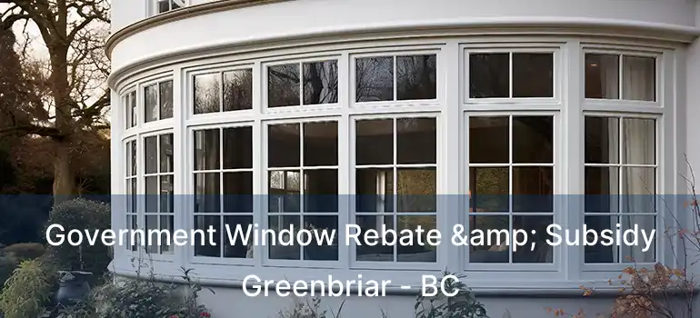  Government Window Rebate & Subsidy Greenbriar - BC