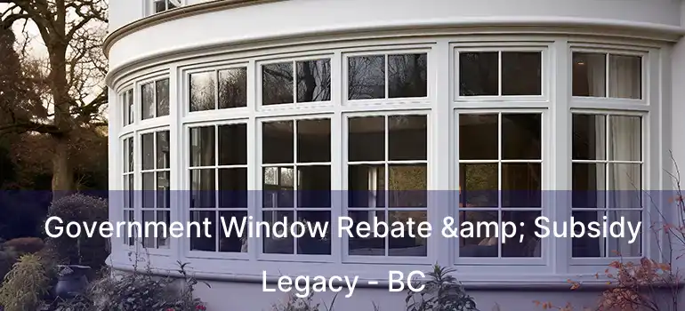 Government Window Rebate & Subsidy Legacy - BC