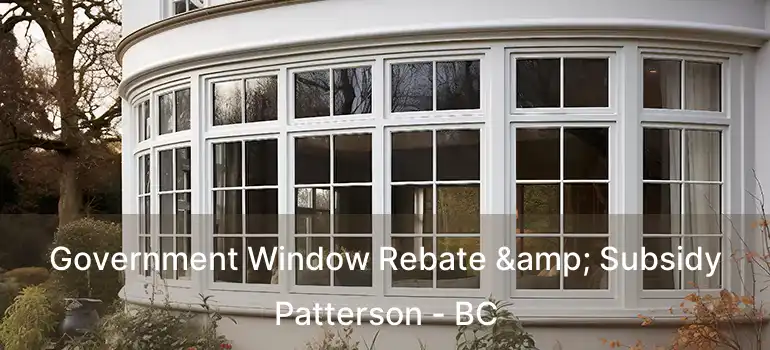  Government Window Rebate & Subsidy Patterson - BC