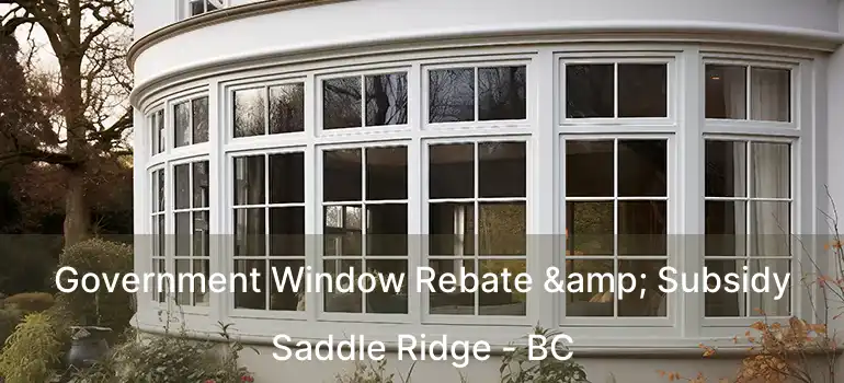  Government Window Rebate & Subsidy Saddle Ridge - BC