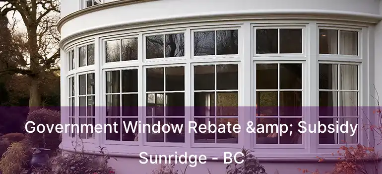 Government Window Rebate & Subsidy Sunridge - BC