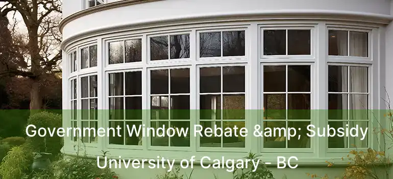  Government Window Rebate & Subsidy University of Calgary - BC