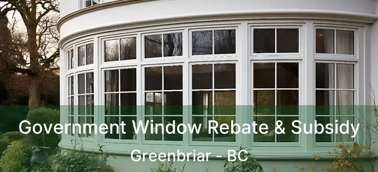  Government Window Rebate & Subsidy Greenbriar - BC