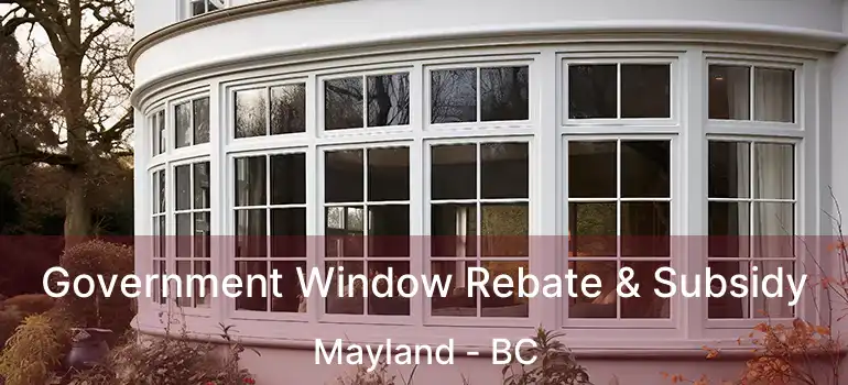  Government Window Rebate & Subsidy Mayland - BC