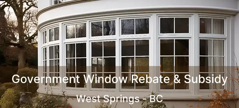  Government Window Rebate & Subsidy West Springs - BC