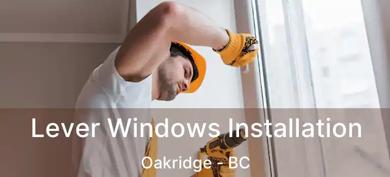  Lever Windows Installation Oakridge - BC