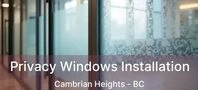  Privacy Windows Installation Cambrian Heights - BC