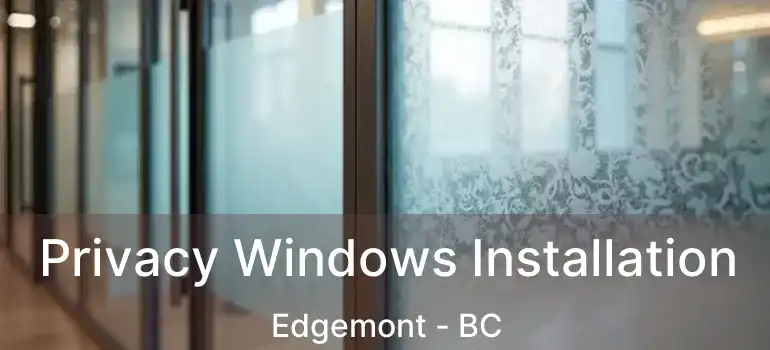  Privacy Windows Installation Edgemont - BC