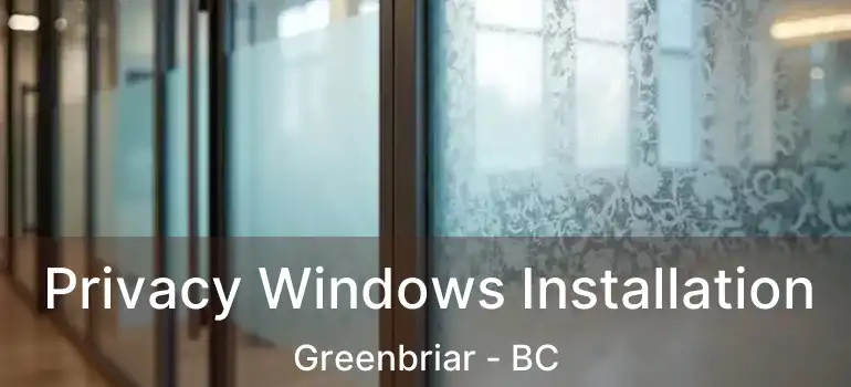  Privacy Windows Installation Greenbriar - BC