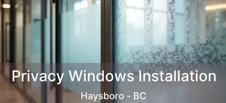  Privacy Windows Installation Haysboro - BC