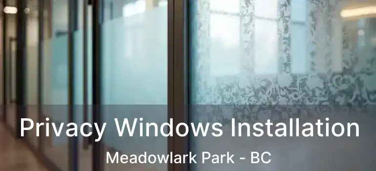  Privacy Windows Installation Meadowlark Park - BC