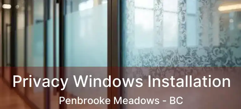  Privacy Windows Installation Penbrooke Meadows - BC