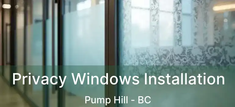  Privacy Windows Installation Pump Hill - BC