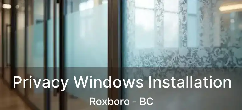  Privacy Windows Installation Roxboro - BC