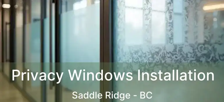  Privacy Windows Installation Saddle Ridge - BC