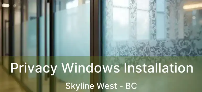  Privacy Windows Installation Skyline West - BC