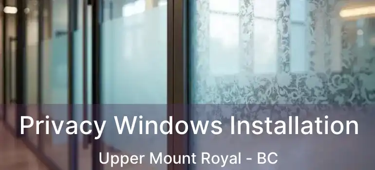  Privacy Windows Installation Upper Mount Royal - BC