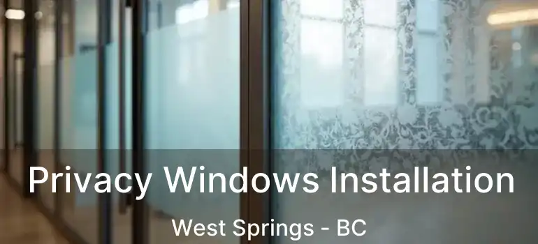  Privacy Windows Installation West Springs - BC