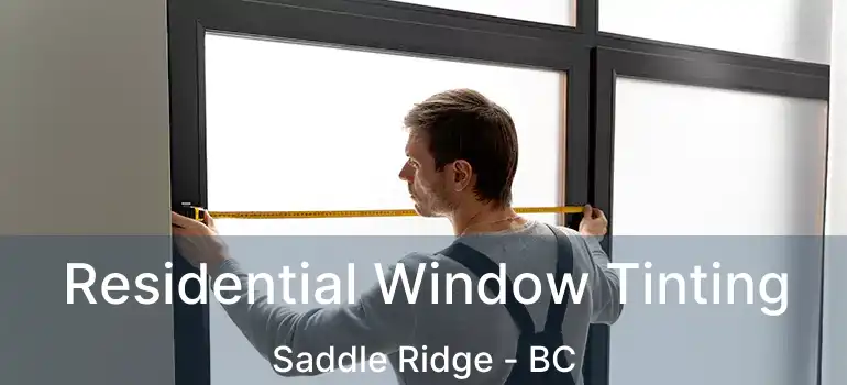  Residential Window Tinting Saddle Ridge - BC