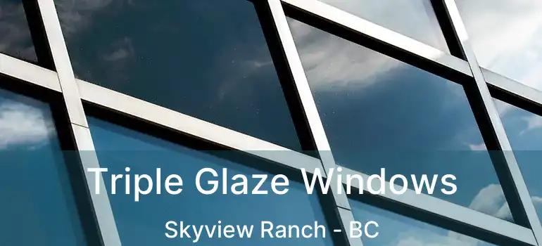  Triple Glaze Windows Skyview Ranch - BC