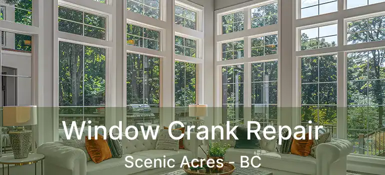 Window Crank Repair Scenic Acres - BC
