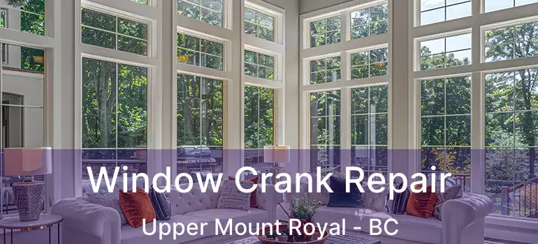  Window Crank Repair Upper Mount Royal - BC