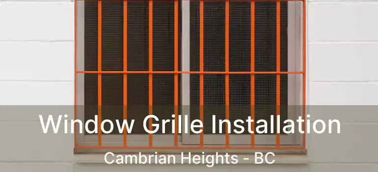  Window Grille Installation Cambrian Heights - BC