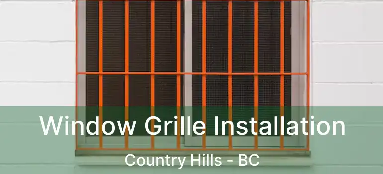  Window Grille Installation Country Hills - BC