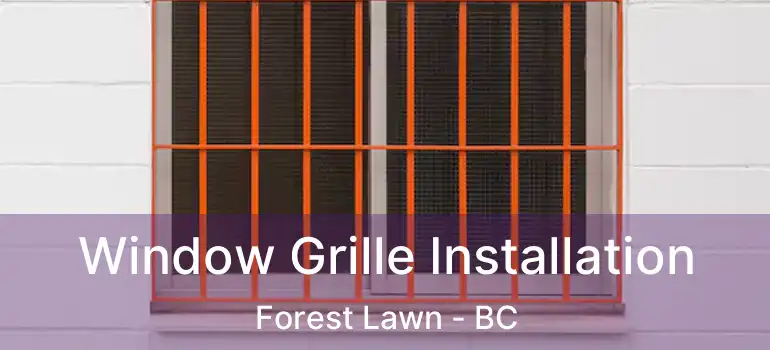  Window Grille Installation Forest Lawn - BC