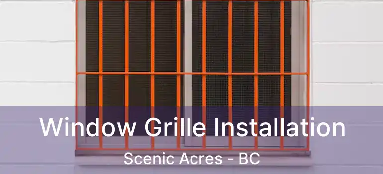  Window Grille Installation Scenic Acres - BC