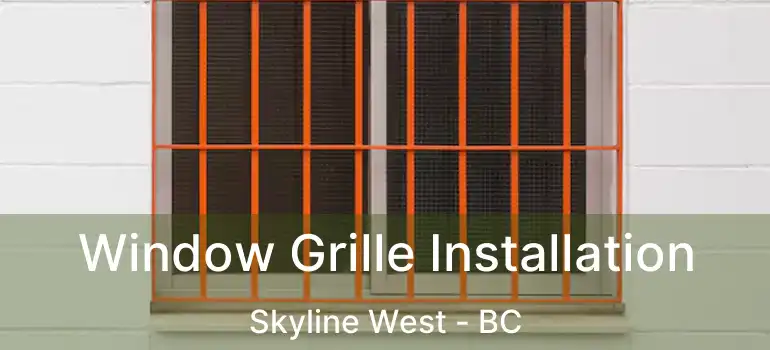  Window Grille Installation Skyline West - BC