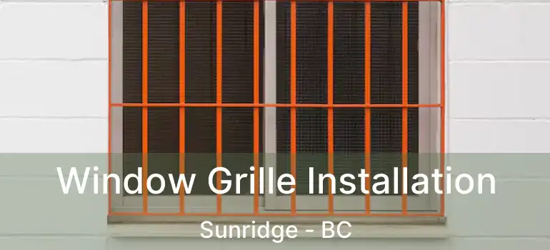  Window Grille Installation Sunridge - BC