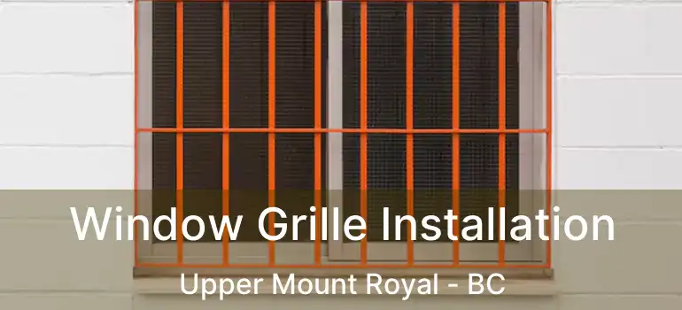  Window Grille Installation Upper Mount Royal - BC