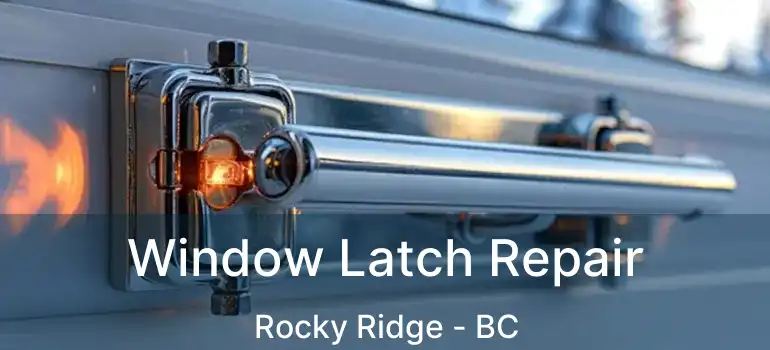  Window Latch Repair Rocky Ridge - BC
