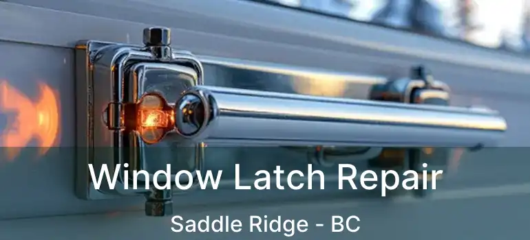  Window Latch Repair Saddle Ridge - BC