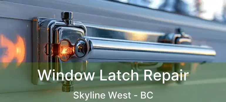  Window Latch Repair Skyline West - BC