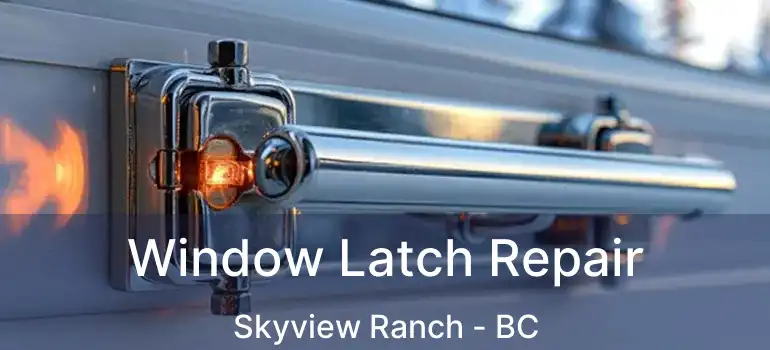  Window Latch Repair Skyview Ranch - BC