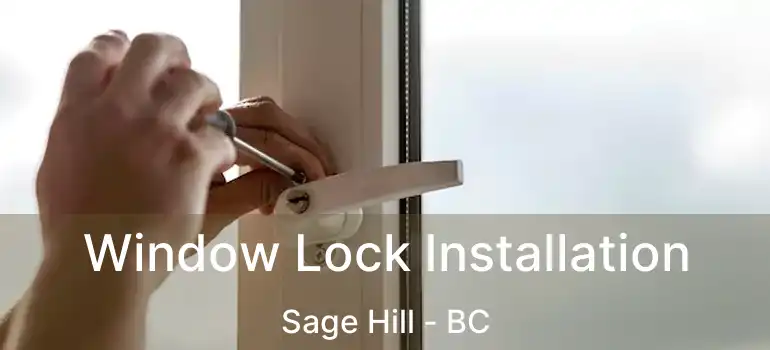  Window Lock Installation Sage Hill - BC