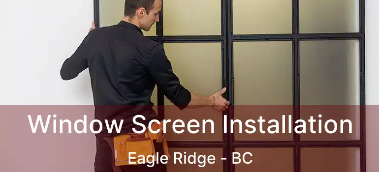  Window Screen Installation Eagle Ridge - BC