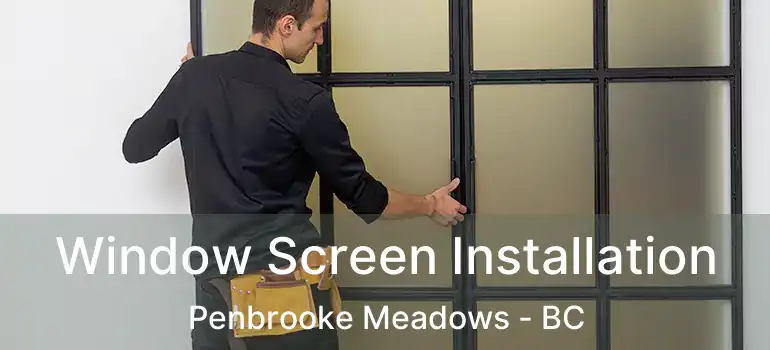  Window Screen Installation Penbrooke Meadows - BC
