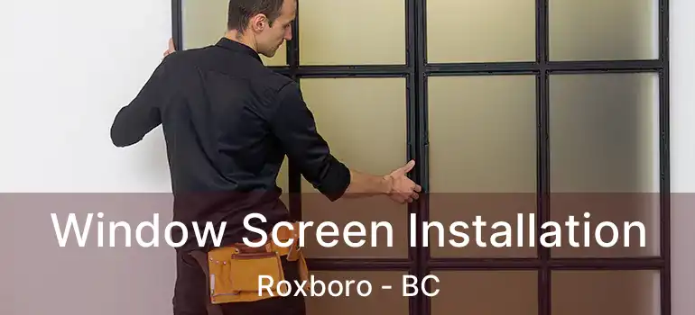  Window Screen Installation Roxboro - BC