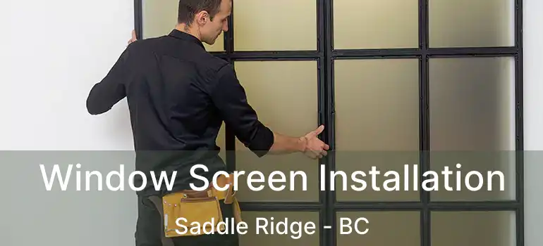  Window Screen Installation Saddle Ridge - BC