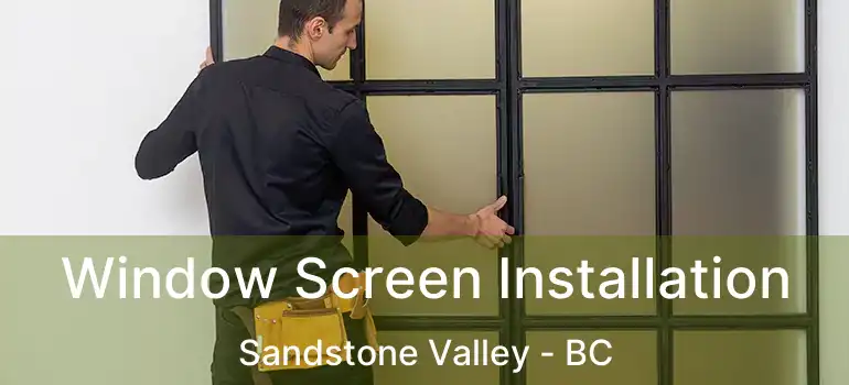  Window Screen Installation Sandstone Valley - BC