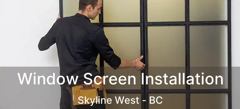  Window Screen Installation Skyline West - BC